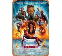 Muecddoa Movie Poster Classic Metal Sign Deadpool 2 (2018) Wall Art Decor Tin Sign-8x12inch