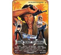 Muecddoa Movie Poster Classic Metal Sign Hard Ticket to Hawaii (1987) Wall Art Decor Tin Sign-8x12inch