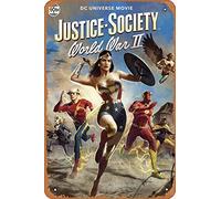 Muecddoa Movie Poster Classic Metal Sign Justice Society: World War II (2021) Wall Art Decor Tin Sign-8x12inch