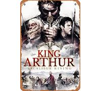 Muecddoa Movie Poster Classic Metal Sign King Arthur: Excalibur Rising (2017) Wall Art Decor Tin Sign-8x12inch