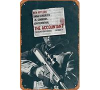Muecddoa Movie Poster Classic Metal Sign The Accountant (2016) Wall Art Decor Tin Sign-8x12inch