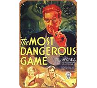 Muecddoa Movie Poster Classic Metal Sign The Most Dangerous Game (1932) Wall Art Decor Tin Sign-8x12inch