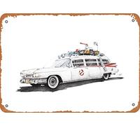 Muecddoa Movie Poster Retro Metal Sign Ecto 1 Ghostbusters inDots The Movies Wall Art Decor Tin Sign-8x12inch