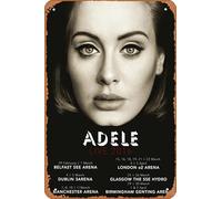 Muecddoa Retro Musical Poster Tin Sign ADELE Live 2016 UK Tour Poster Print for Movie Home Bar Pub Garage Wall Decor Gifts Art 8x12 Inches Vintage Metal sign.