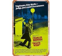 Muecddoa Retro Musical Poster Tin Sign Death Wish Movie Poster - Classic 70's Vintage Poster Print for Movie Home Bar Pub Garage Wall Decor Gifts Art 8x12 Inches Vintage Metal sign.