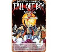 Muecddoa Retro Musical Poster Tin Sign FALL OUT BOY Wintour Is Coming 2016 Tour Poster for Movie Home Bar Pub Garage Wall Decor Gifts Art 8x12 Inches Vintage Metal sign.