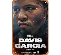 Muecddoa Retro Musical Poster Tin Sign GERVONTA TANK DAVIS vs. RYAN GARCIA Fight 2023 Poster Print for Movie Home Bar Pub Garage Wall Decor Gifts Art 8x12 Inches Vintage Metal sign.