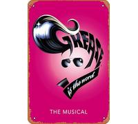 Muecddoa Retro Musical Poster Tin Sign Grease Musical Theatre Poster for Movie Home Bar Pub Garage Wall Decor Gifts Art 8x12 Inches Vintage Metal sign.