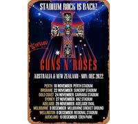 Muecddoa Retro Musical Poster Tin Sign GUNS N’ ROSES Australia & New Zealand Nov/Dec 2022 Tour Poster for Movie Home Bar Pub Garage Wall Decor Gifts Art 8x12 Inches Vintage Metal sign.