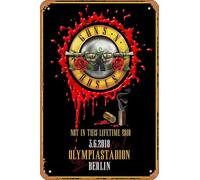 Muecddoa Retro Musical Poster Tin Sign GUNS N ROSES Not In This Lifetime 2018 World Tour for Movie Home Bar Pub Garage Wall Decor Gifts Art 8x12 Inches Vintage Metal sign.