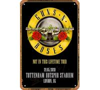 Muecddoa Retro Musical Poster Tin Sign GUNS N' ROSES Not In This Lifetime 2020 for Movie Home Bar Pub Garage Wall Decor Gifts Art 8x12 Inches Vintage Metal sign.