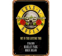 Muecddoa Retro Musical Poster Tin Sign GUNS N ROSES Not In This Lifetime 2020 World Tour: DUBLIN Marlay Park Poster for Movie Home Bar Pub Garage Wall Decor Gifts Art 8x12 Inches Vintage Metal sign.