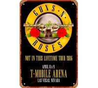 Muecddoa Retro Musical Poster Tin Sign GUNS N ROSES T-Mobile Arena Las Vegas - April 8/9th 2016 Poster Print for Movie Home Bar Pub Garage Wall Decor Gifts Art 8x12 Inches Vintage Metal sign.