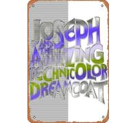 Muecddoa Retro Musical Poster Tin Sign Joseph And The Amazing Technicolour Dreamcoat Musical Theatre Poster for Movie Home Bar Pub Garage Wall Decor Gifts Art 8x12 Inches Vintage Metal sign.