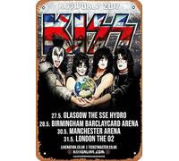 Muecddoa Retro Musical Poster Tin Sign KISS KissWorld 2017 UK Tour Poster Print for Movie Home Bar Pub Garage Wall Decor Gifts Art 8x12 Inches Vintage Metal sign.