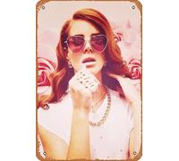 Muecddoa Retro Musical Poster Tin Sign LANA DEL REY Honeymoon Poster Print for Movie Home Bar Pub Garage Wall Decor Gifts Art 8x12 Inches Vintage Metal sign.