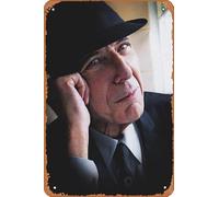 Muecddoa Retro Musical Poster Tin Sign LEONARD COHEN You Want It Darker Poster Print for Movie Home Bar Pub Garage Wall Decor Gifts Art 8x12 Inches Vintage Metal sign.