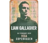 Muecddoa Retro Musical Poster Tin Sign LIAM GALLAGHER - COPENHAGEN Vega Poster 2020 Tour for Movie Home Bar Pub Garage Wall Decor Gifts Art 8x12 Inches Vintage Metal sign.