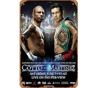 Muecddoa Retro Musical Poster Tin Sign MIGUEL COTTO vs. SERGIO MARTINEZ June 7th 2014 Poster Print for Movie Home Bar Pub Garage Wall Decor Gifts Art 8x12 Inches Vintage Metal sign.