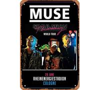 Muecddoa Retro Musical Poster Tin Sign MUSE Simulation Theory 2019 World Tour: US Canada UK COLOGNE RheinEnergieStadion Poster Print for Movie Home Bar Pub Garage Wall Decor Gifts Art 8x12 Inches