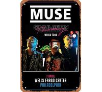 Muecddoa Retro Musical Poster Tin Sign MUSE Simulation Theory 2019 World Tour: US Canada UK PHILADELPHIA Wells Fargo Center Poster Print for Movie Home Bar Pub Garage Wall Decor Gifts Art 8x12 Inches