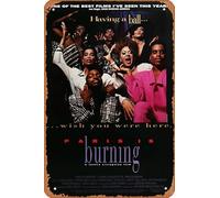 Muecddoa Retro Musical Poster Tin Sign Paris Is Burning Movie Poster - Classic 90's Vintage Poster Print for Movie Home Bar Pub Garage Wall Decor Gifts Art 8x12 Inches Vintage Metal sign.