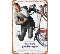 Muecddoa Retro Musical Poster Tin Sign Pee Wee's Big Adventure Movie Poster - Classic 80's Vintage Poster Print for Movie Home Bar Pub Garage Wall Decor Gifts Art 8x12 Inches Vintage Metal sign.