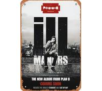 Muecddoa Retro Musical Poster Tin Sign PLAN B Ill Manors Poster for Movie Home Bar Pub Garage Wall Decor Gifts Art 8x12 Inches Vintage Metal sign.