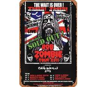 Muecddoa Retro Musical Poster Tin Sign ROB ZOMBIE Hellbilly Deluxe 2011 UK Tour Poster Print for Movie Home Bar Pub Garage Wall Decor Gifts Art 8x12 Inches Vintage Metal sign.