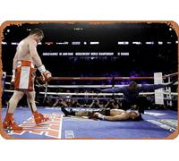 Muecddoa Retro Musical Poster Tin Sign SAUL CANELO ALVAREZ vs. AMIR KHAN Boxing Poster Print for Movie Home Bar Pub Garage Wall Decor Gifts Art 8x12 Inches Vintage Metal sign.