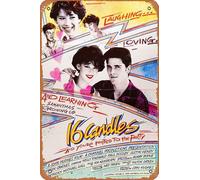 Muecddoa Retro Musical Poster Tin Sign Sixteen Candles Movie Poster - Classic 80's Vintage Poster Print for Movie Home Bar Pub Garage Wall Decor Gifts Art 8x12 Inches Vintage Metal sign.