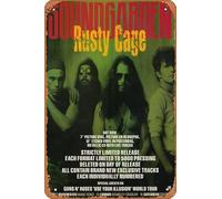 Muecddoa Retro Musical Poster Tin Sign SOUNDGARDEN Rusty Cage Poster Print for Movie Home Bar Pub Garage Wall Decor Gifts Art 8x12 Inches Vintage Metal sign.