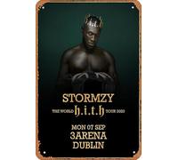 Muecddoa Retro Musical Poster Tin Sign STORMZY H.I.T.H. 2020 UK Tour: Dublin 3Arena - 7th September 2020 Poster Print for Movie Home Bar Pub Garage Wall Decor Gifts Art 8x12 Inches Vintage Metal sign.