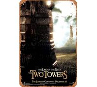 Muecddoa Retro Musical Poster Tin Sign The Lord of the Rings- The Twin Towers Movie Poster - Classic 00's Vintage Poster Print for Movie Home Bar Pub Garage Wall Decor Gifts Art 8x12 Inches Vintage