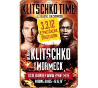 Muecddoa Retro Musical Poster Tin Sign Wladimir Klitschko vs. Jean-Marc Mormeck Fight Poster for Movie Home Bar Pub Garage Wall Decor Gifts Art 8x12 Inches Vintage Metal sign.