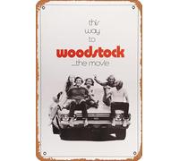 Muecddoa Retro Musical Poster Tin Sign Woodstock Movie Poster - Classic 70's Vintage Poster Print for Movie Home Bar Pub Garage Wall Decor Gifts Art 8x12 Inches Vintage Metal sign.