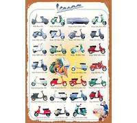 muecddoa VESPA Scooter Decorative Signage, 8x12 Inch Tin/Metal, Classic Wall Art for Cafes, Bars, Restaurants