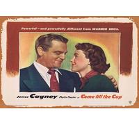 Muecddoa Vintage Classic Old Movie COME FILL THE CUP Lobby Card 6 James Cagney Phyllis Thaxter Film Poster Metal Tin Sign TV Poster Gift Karaoke Bar Pub Club Decorative Wall Plates Man Cave Home Decor