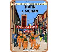 Muecddoa Vintage Metal Poster - Movie Tintin Adventure Poster Tin Sign 12 X 8 Inches Suitable for Wall Decoration of Bar,Cafe,Garage,Man CAVE