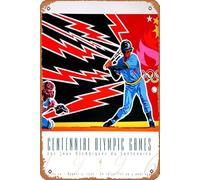 Muecddoa Vintage Metal Signs,Funny Atlanta 1996 Olympics Baseball Official Event Poster Poster Sign Wall Art Decor Plaque for Musical Man Cave Farmhouse Bar Pub Club Cafe Bathroom Movie Poster Tin
