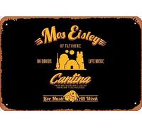 Muecddoa Vintage Tin Sign Funny Novelty Mos Eisley Cantina Metal Tin Sign Man Cave Humorous Signs Movies Music Bar Art Poster Retro Print Wall Decor Garage Gifts 12x8 Inches