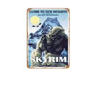 Muecddoa Vintage Tin Sign The Elder Scrolls 5 Skyrim Map Poster Series Game Poster Canvas Poster Mural Art Poster Home Decoration Player Room Decoration Wall Decor Decorations Art Poster Gift Metal