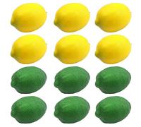MUEEAD 12pcs Artificial Imitation Lemon, Artificial Fruit, Realistic Fruit Model, Filming Props, Suitable For Home Decoration, Party Decoration (yellow, Cyan)