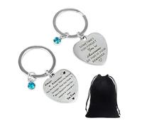 MUEEAD 2pcs motivational keychains and 2pcs black storage bags, stainless steel motivational keychains, thank you keychains, inspirational keychains for girls women