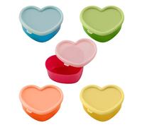 MUEEAD 5 Heart Shaped Snack & Spice Storage Box - Mini, Small & Freezer Boxes