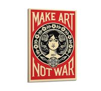 muegrbgs Make Art Not War Poster Wall Art Cover Room Vintage Poster Decorative Painting for Living Room Bed Room Elegant Aesthetic Poster 24x36inch(60x90cm) Frame-style