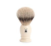 MÜHLE Classic Shaving Brush - Shaving brush with Silberspitz badger hair - medium - handle made of ivory-coloured precious resin - handcrafted