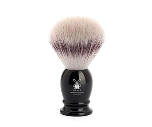 MÜHLE Classic Shaving Brush - Shaving brush with silvertip fibre - medium - handle made of black precious resin - handcrafted - vegan