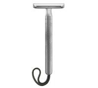 MÜHLE Companion Safety Razor, unisex, grey cord, extra long grip handle | Stainless Steel silver, Closed Comb, in lassic Double Edge Blade, eco-friendly shave for beard, face and body