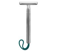 MÜHLE Companion Safety Razor, unisex, turquoise cord, extra long grip | Stainless Steel silver, Closed Comb, in lassic Double Edge Blade, eco-friendly shave for beard, face and body